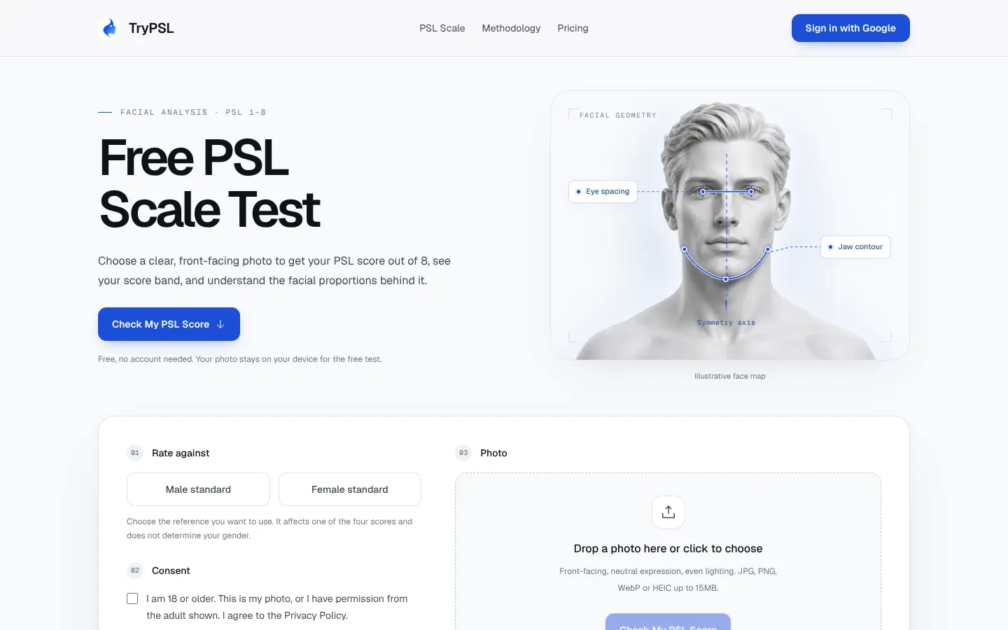 Screenshot of the TryPSL homepage