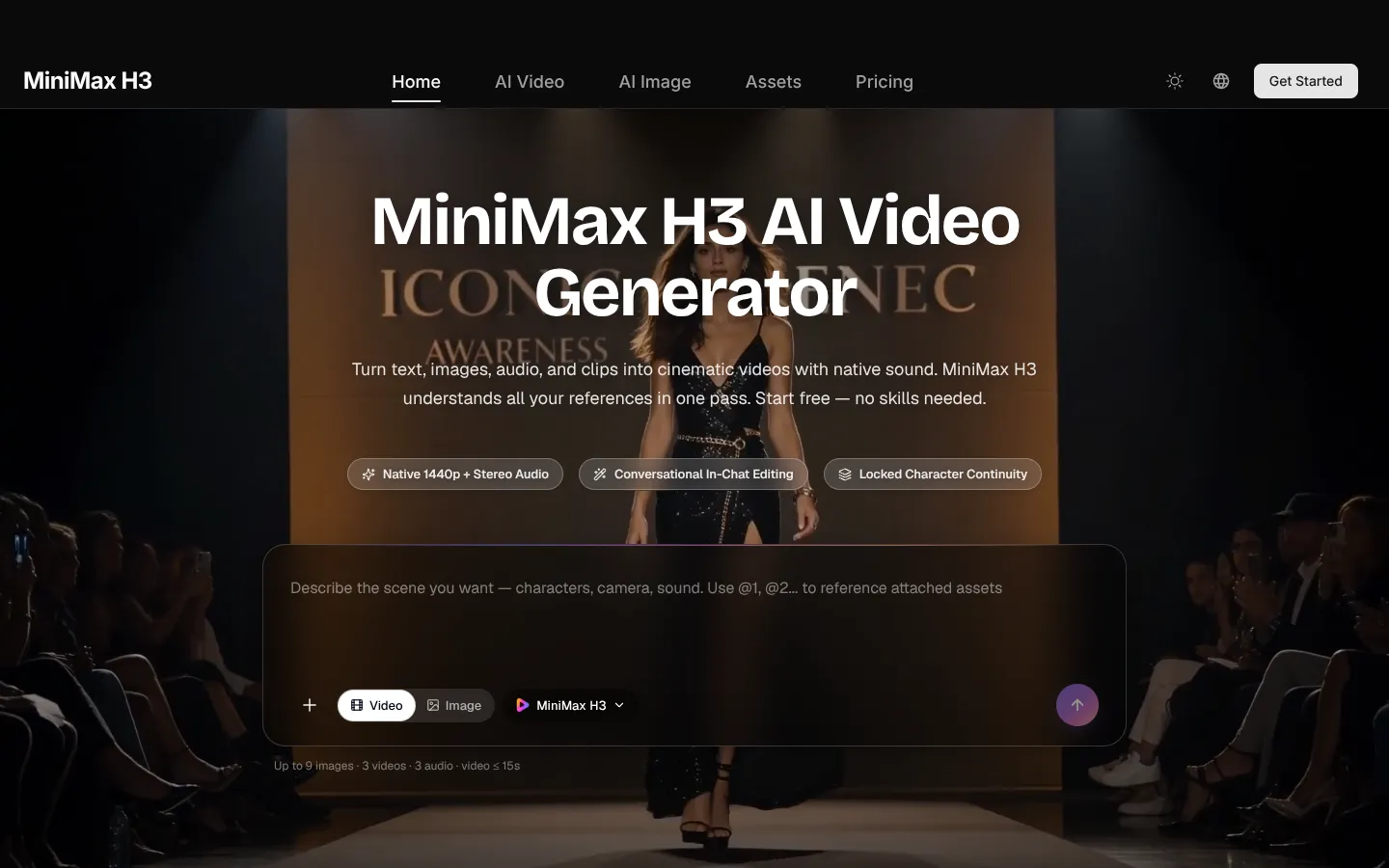 Screenshot of the minimax h3 homepage
