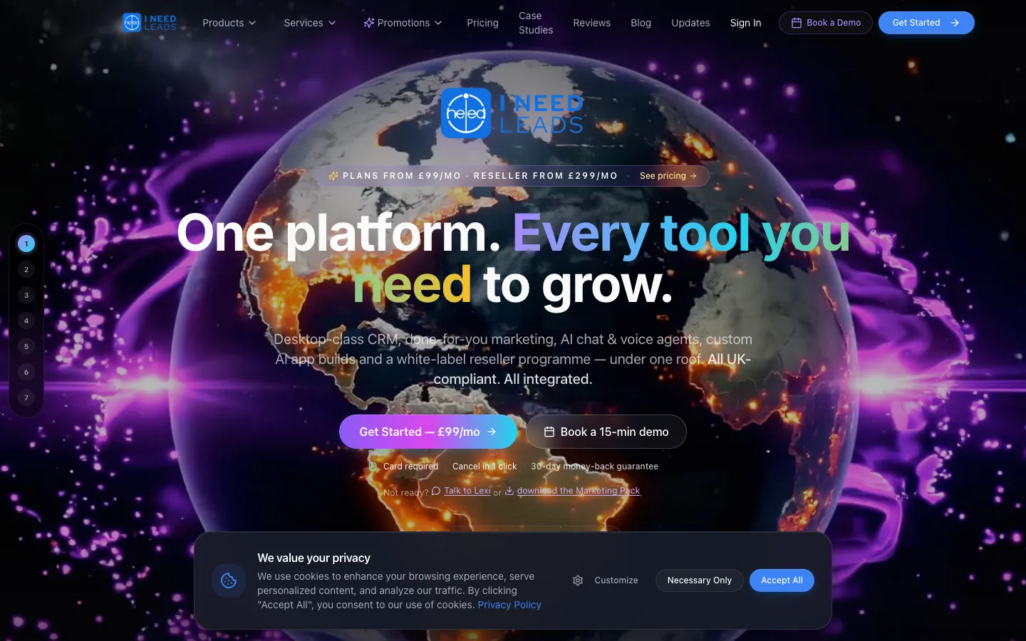 Screenshot of the theineedgroup.co.uk homepage
