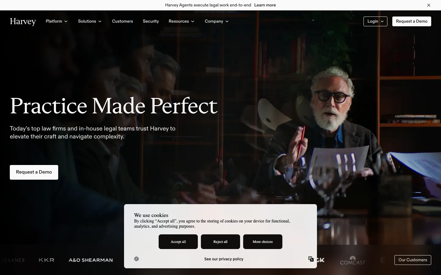 Screenshot of the harvey.ai homepage