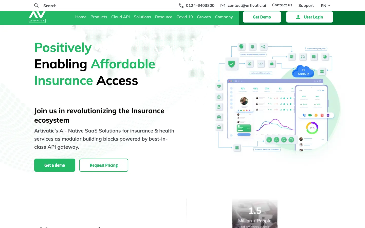 Screenshot of the artivatic.ai homepage