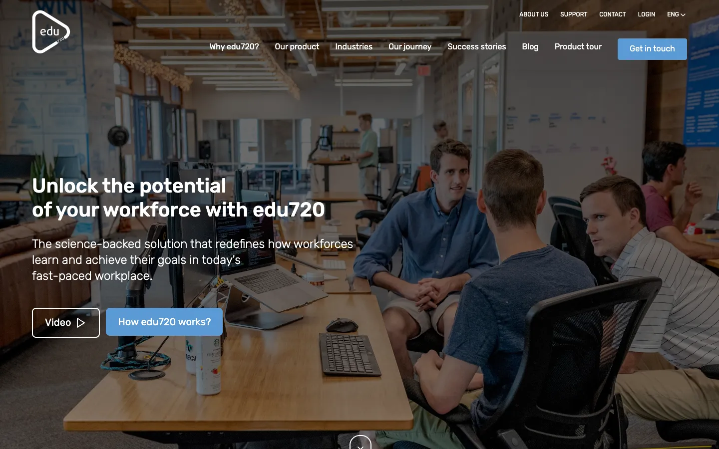 Screenshot of the edu720 homepage