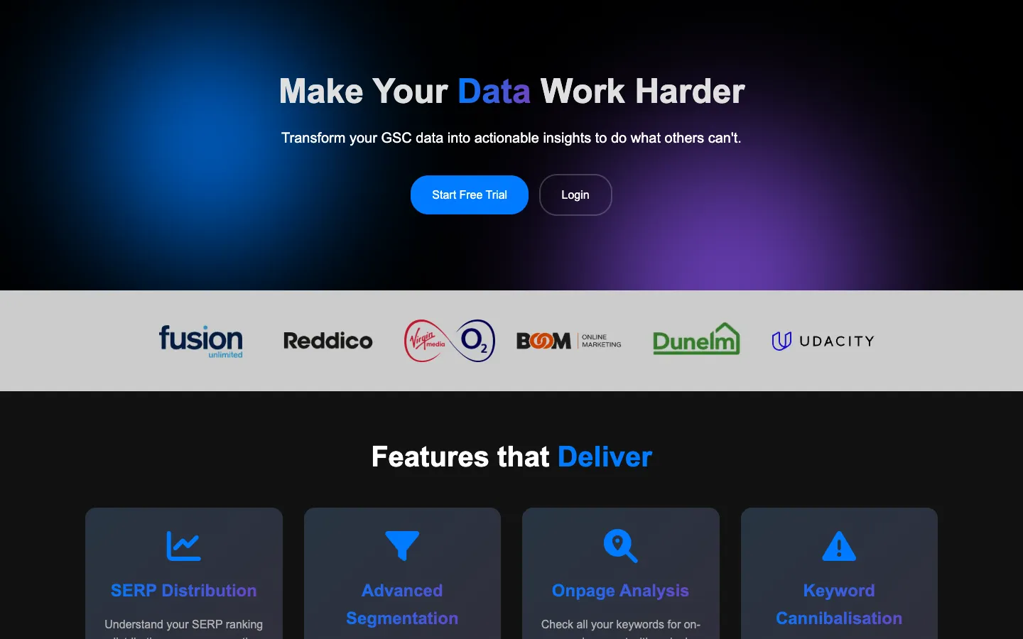 Screenshot of the bigmetrics.io homepage