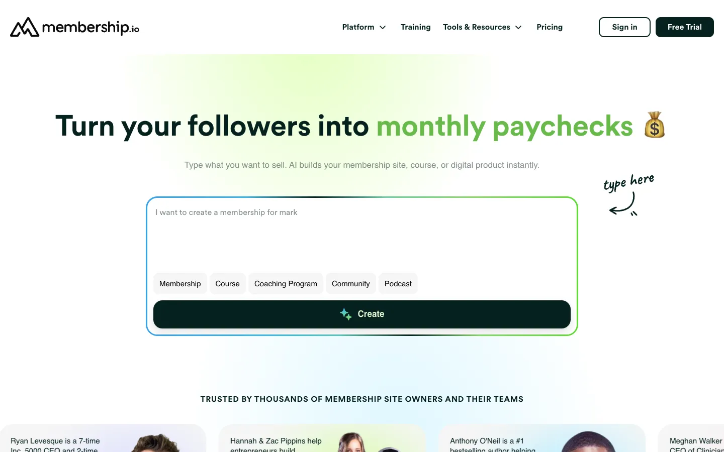 Screenshot of the Searchie homepage