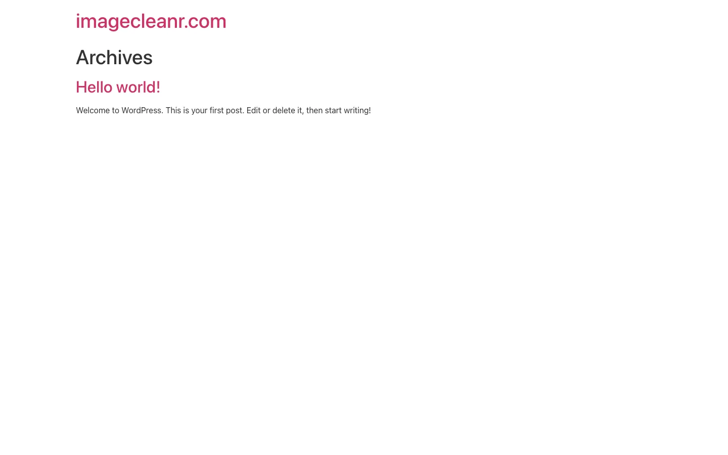 Screenshot of the ImageCleanr homepage