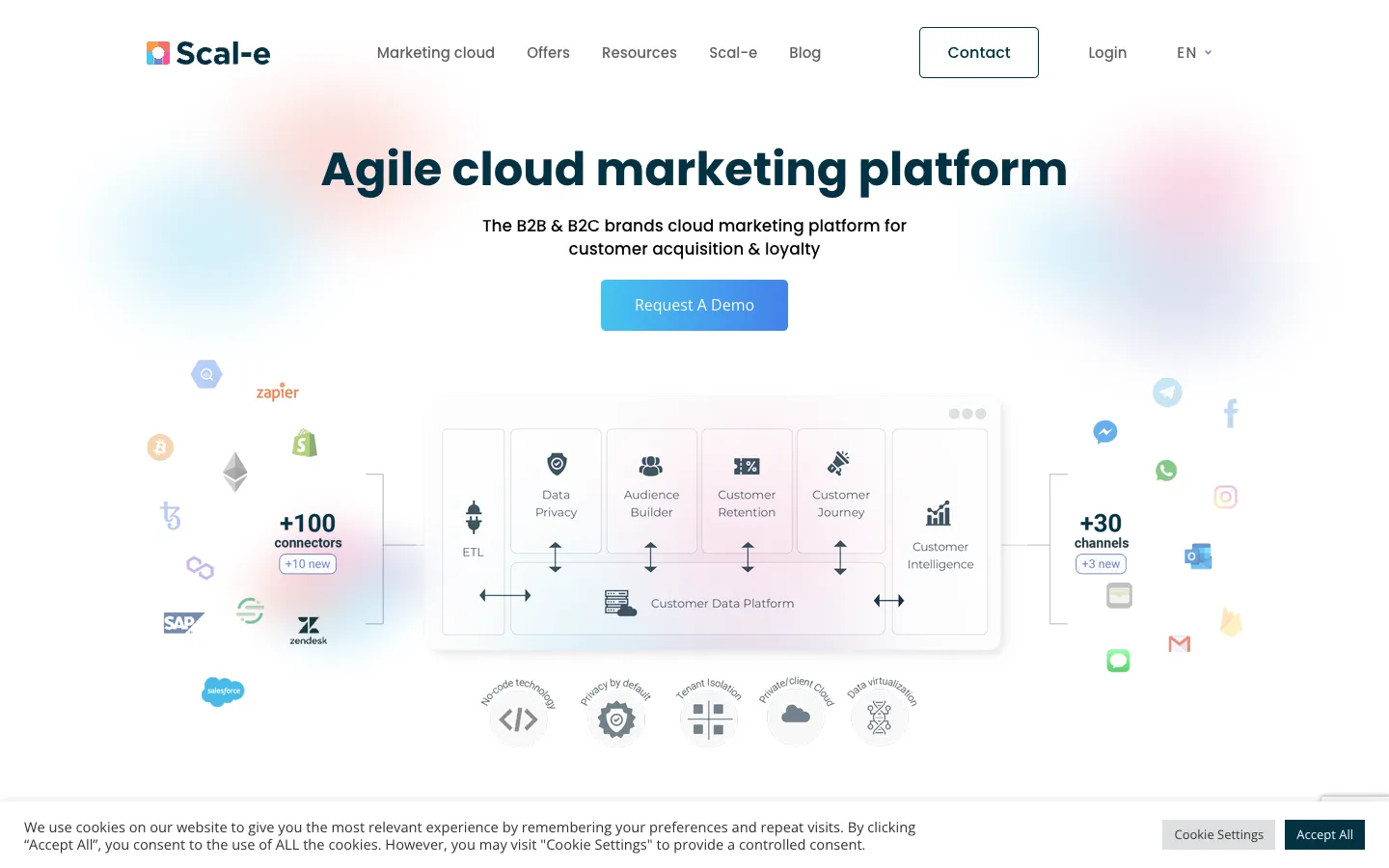 Screenshot of the scal-e.com homepage