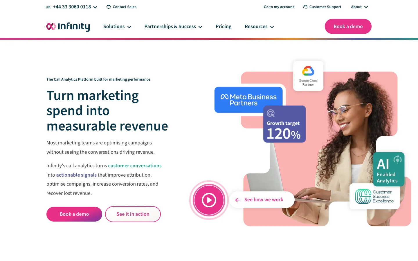 Screenshot of the infinitycloud.com homepage