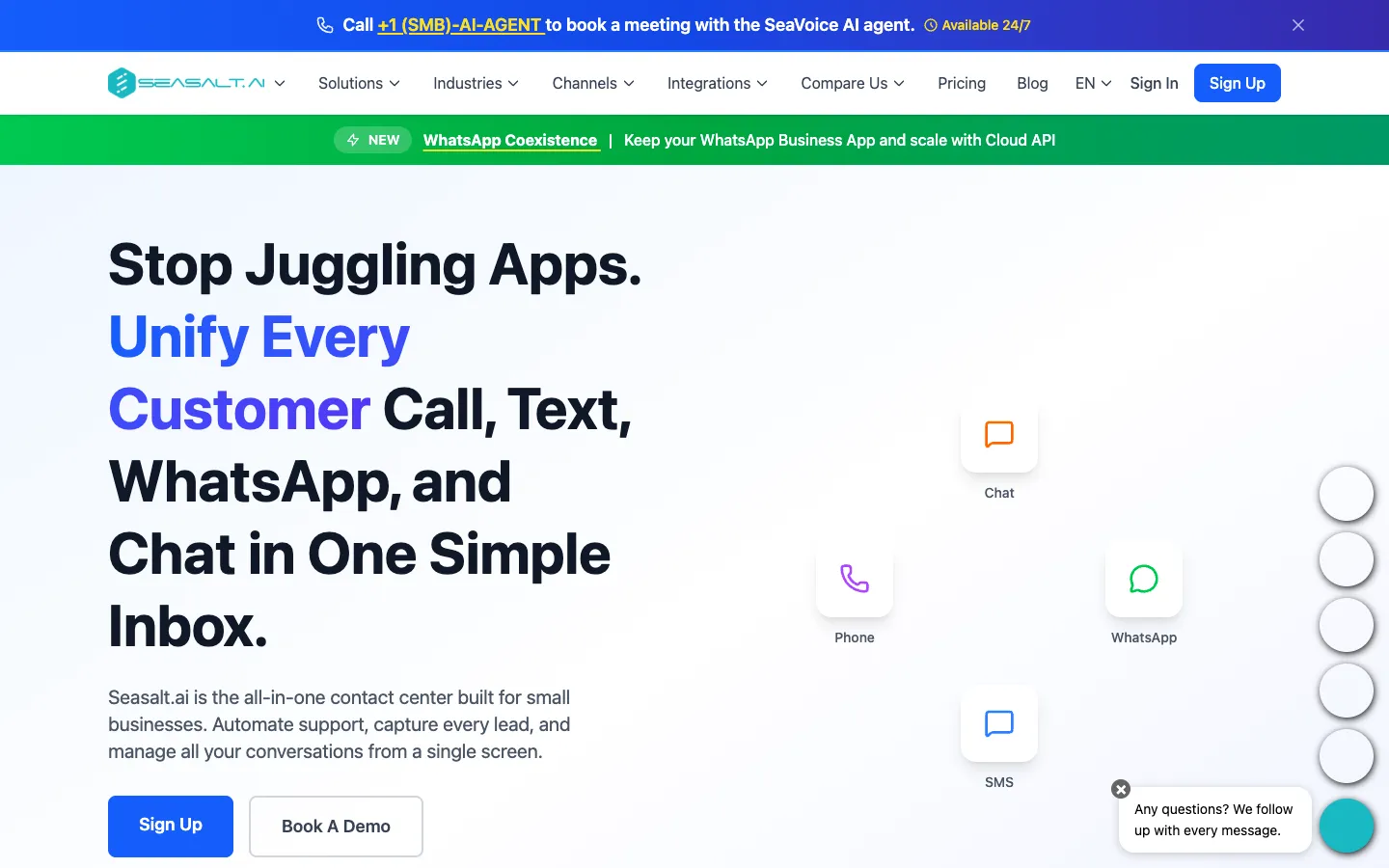 Screenshot of the seasalt.ai homepage