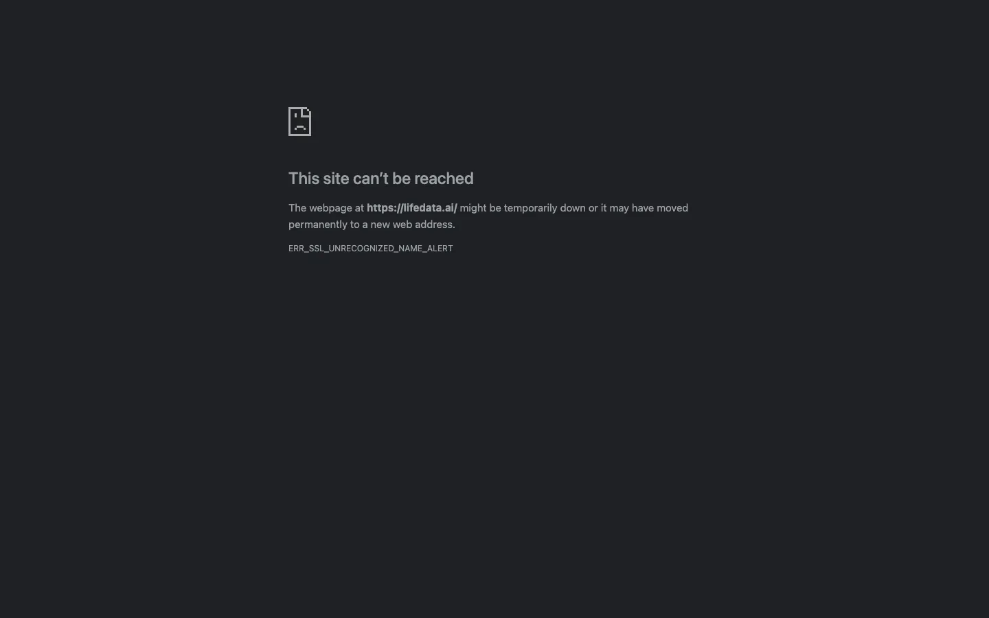 Screenshot of the lifedata.ai homepage