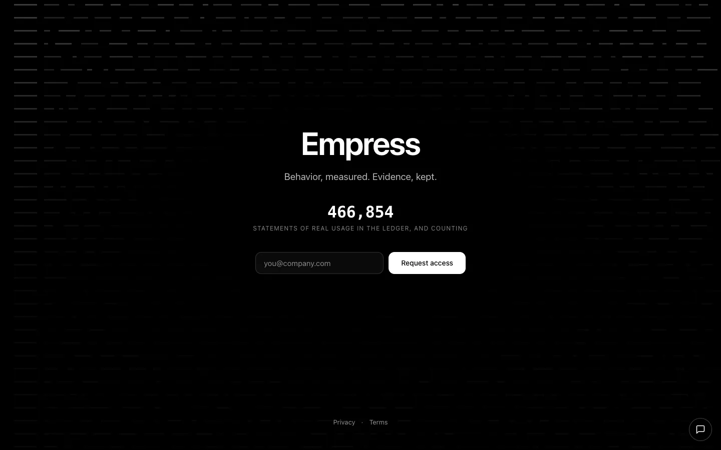 Screenshot of the empress.eco homepage