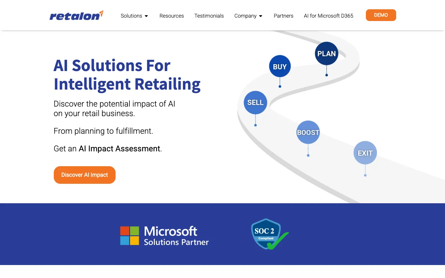 Screenshot of the retalon.com homepage