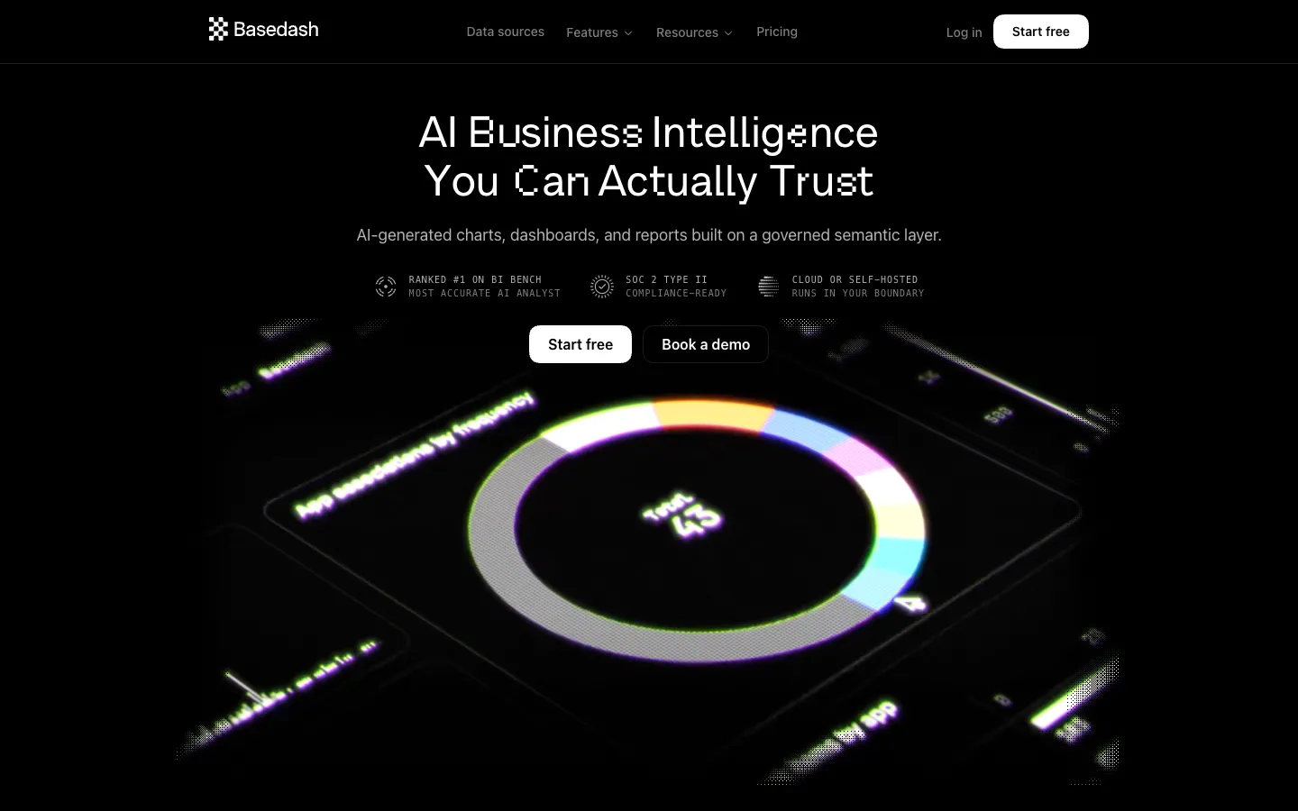 Screenshot of the basedash.com homepage