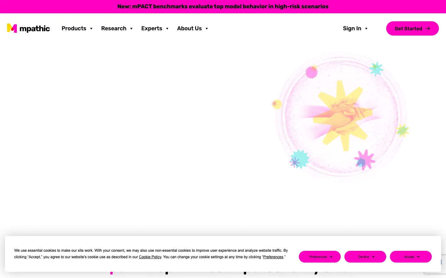 Screenshot of the mpathic.ai homepage
