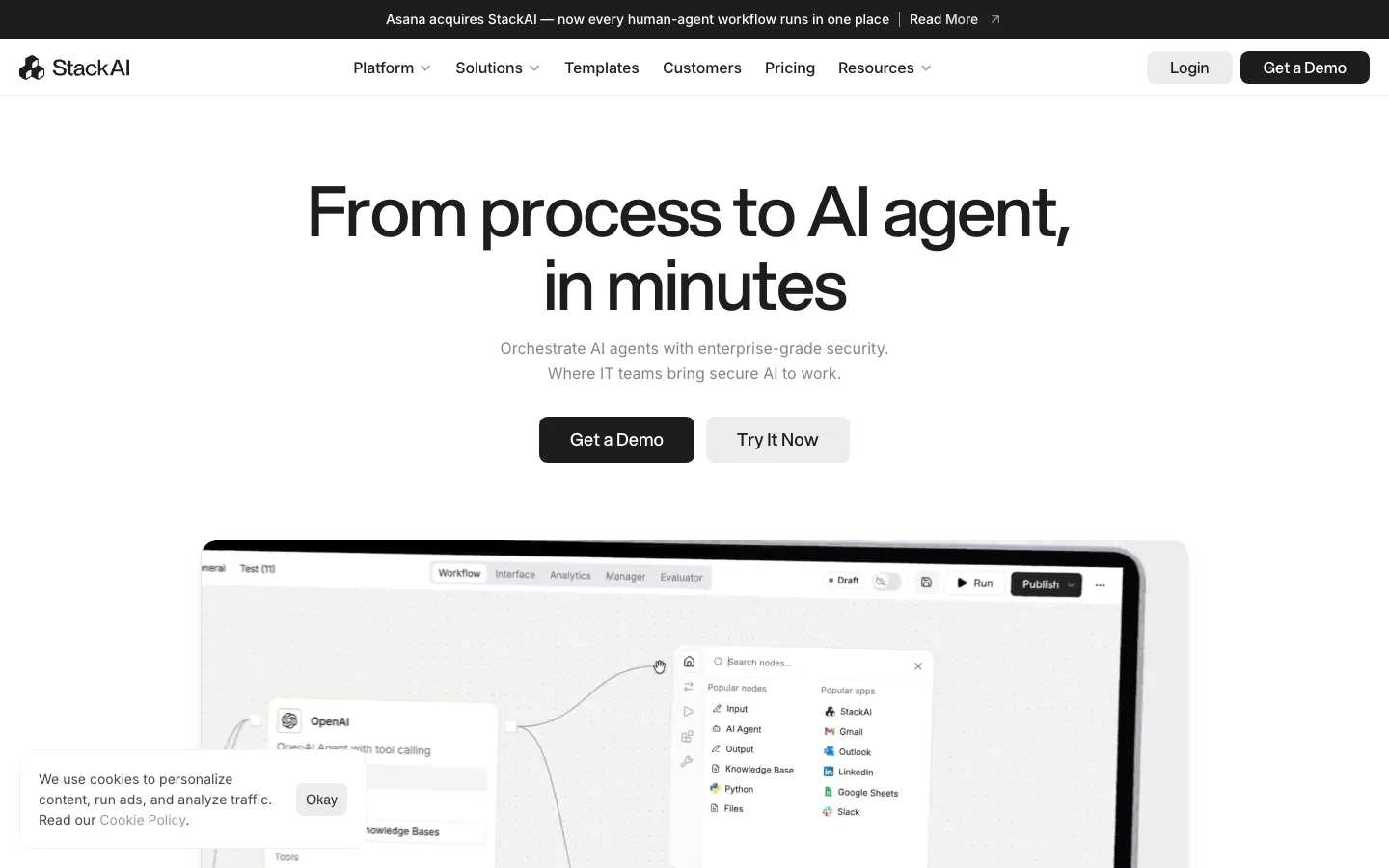 Screenshot of the stack-ai.com homepage