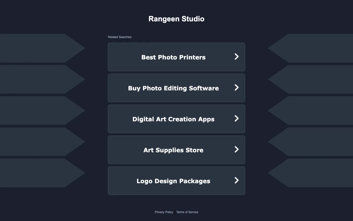 Screenshot of the Rangeen homepage