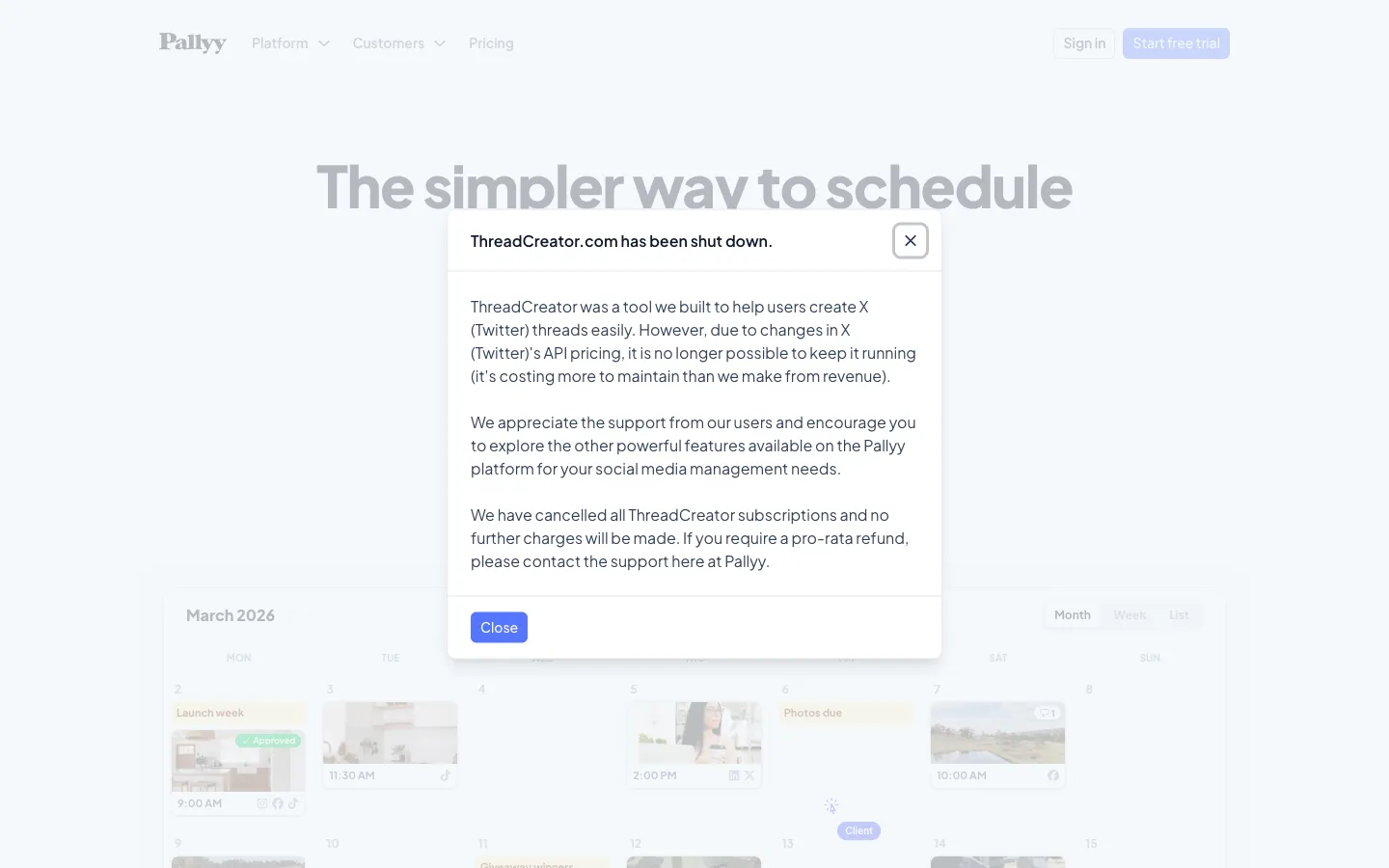Screenshot of the TwitterBio homepage