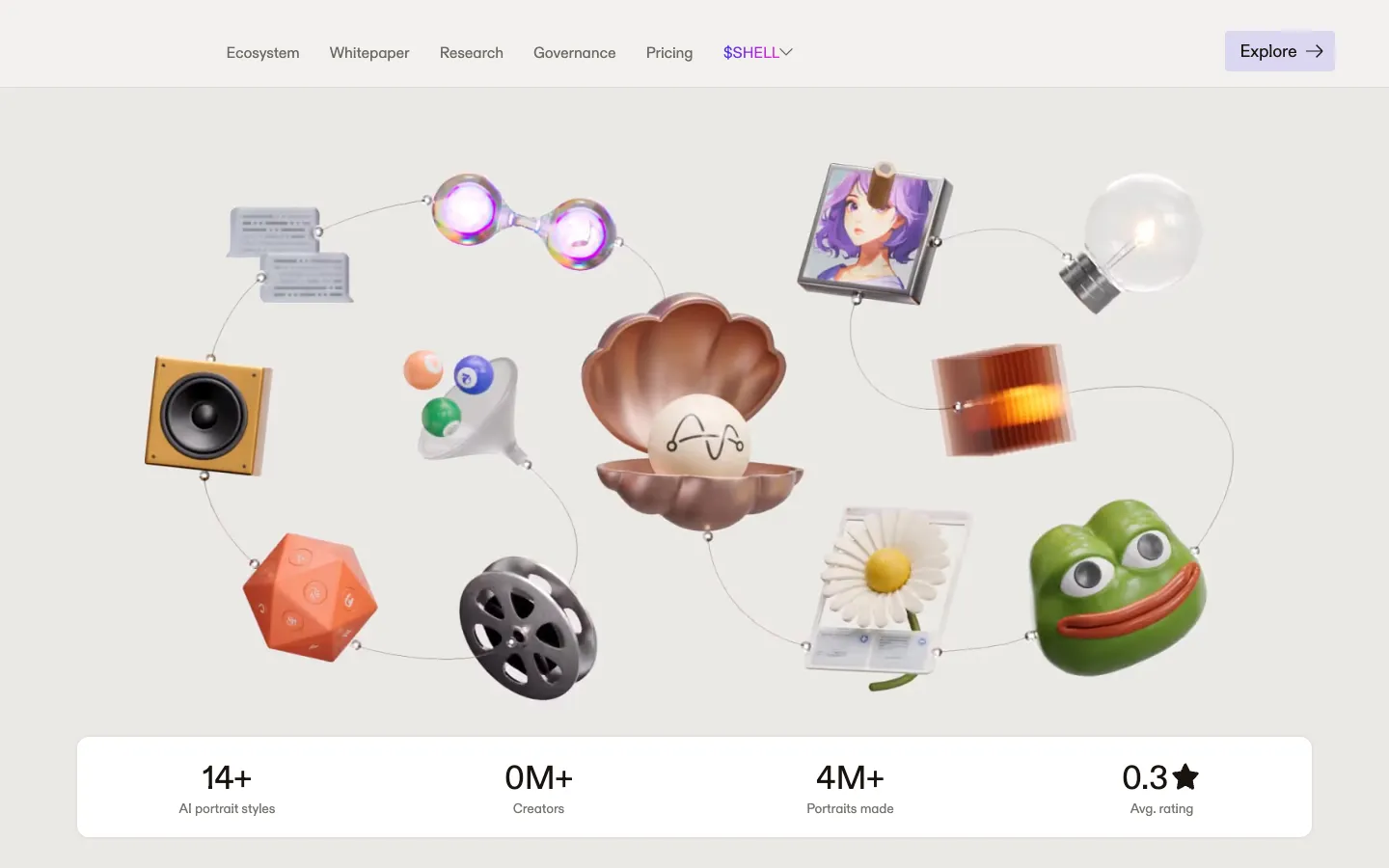 Screenshot of the MyShell homepage