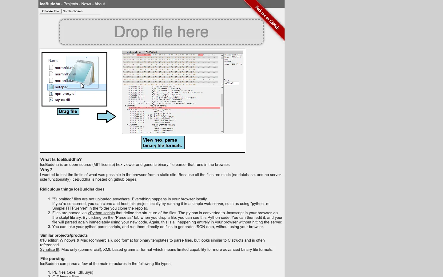 Screenshot of the Comments Analytics homepage