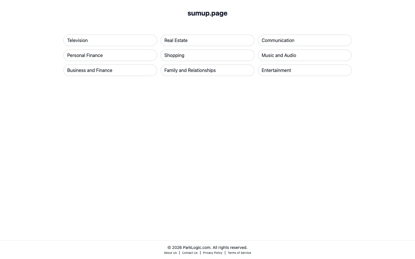 Screenshot of the SumUp homepage