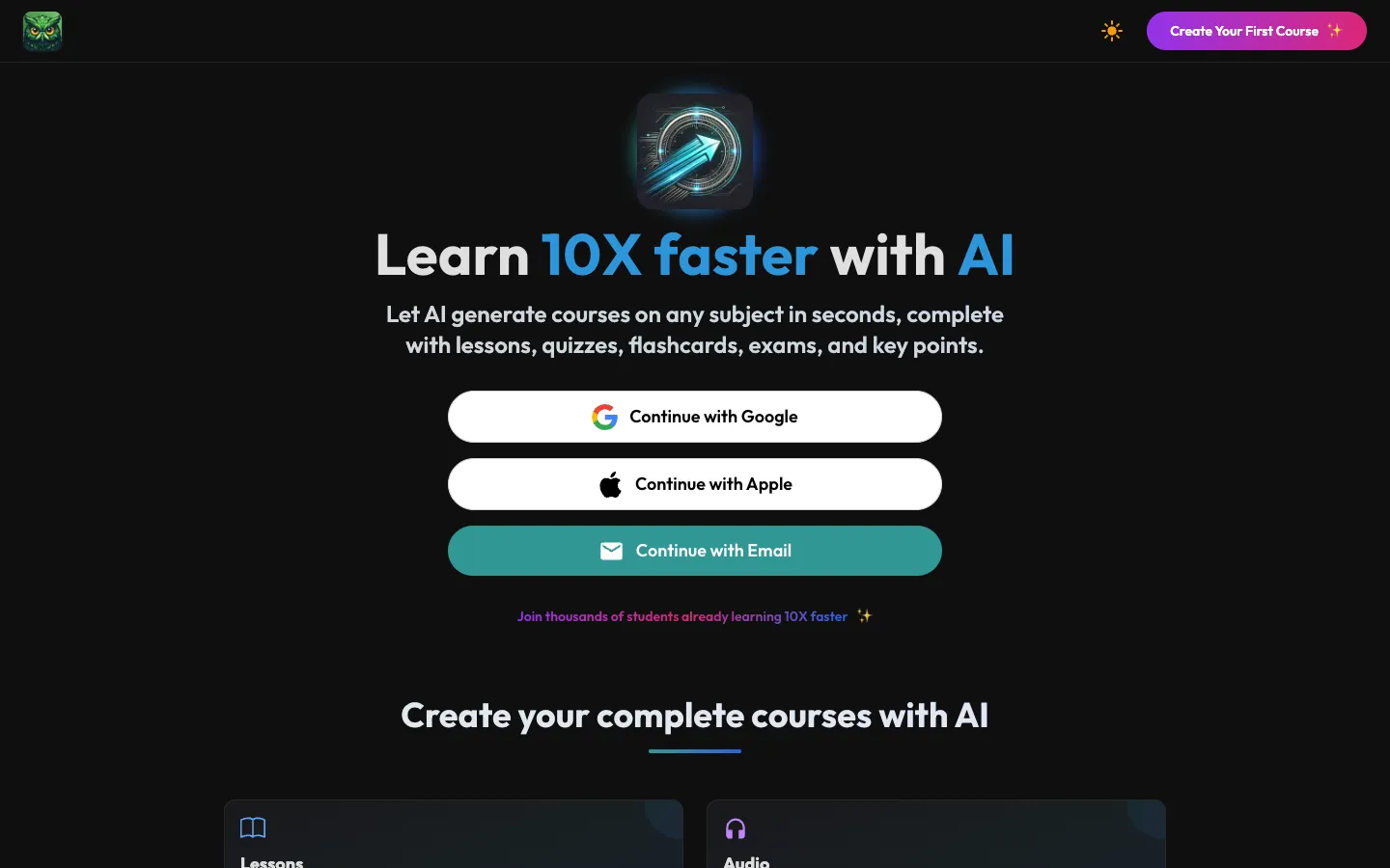 Screenshot of the StudyRaid homepage