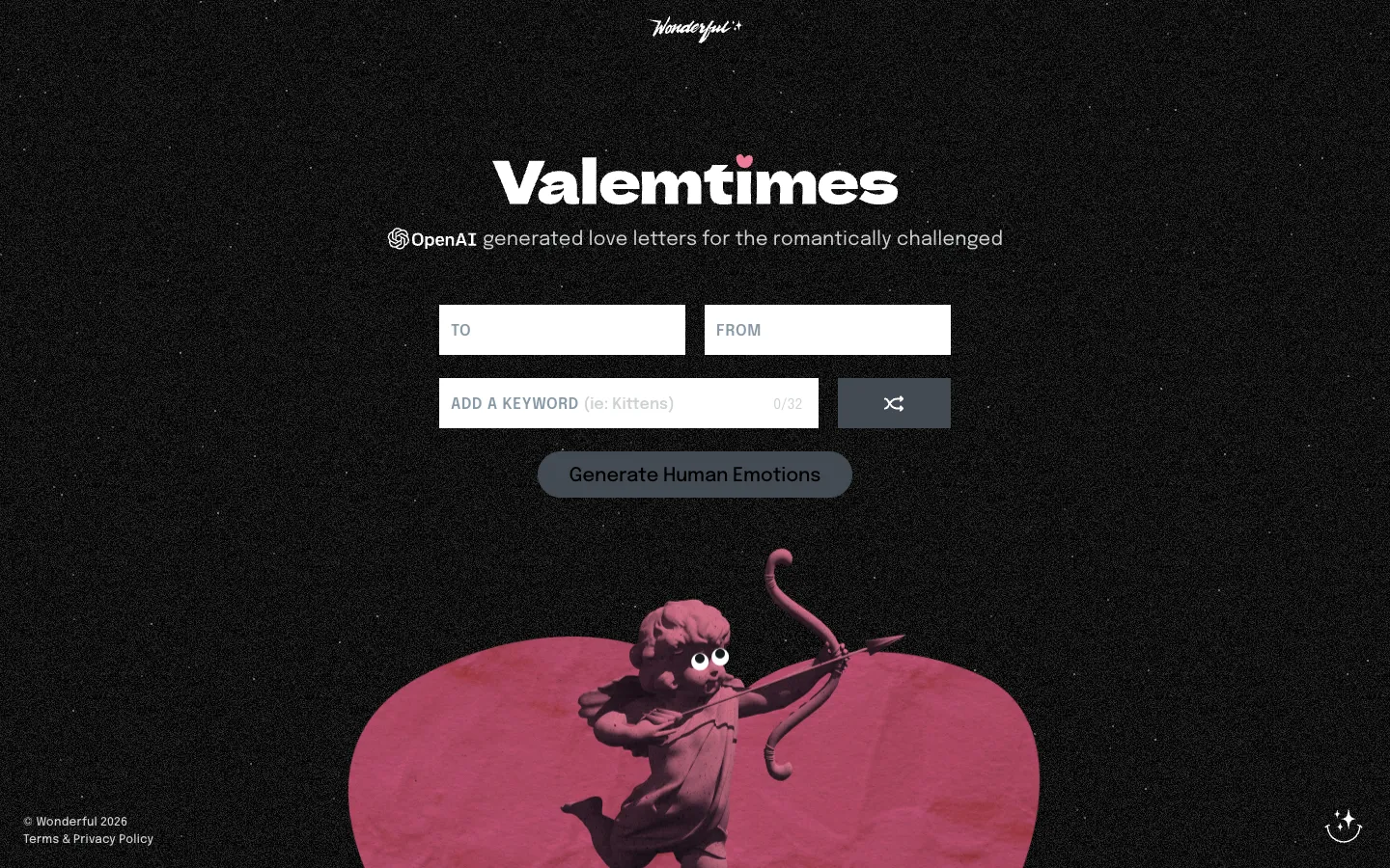 Screenshot of the Valemtimes homepage