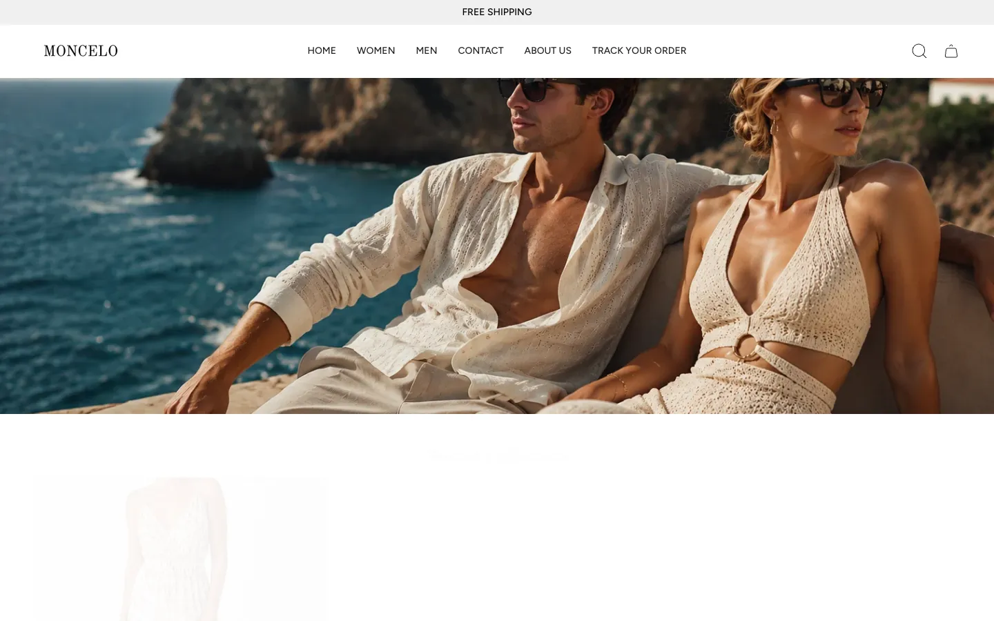 Screenshot of the Moncelo homepage