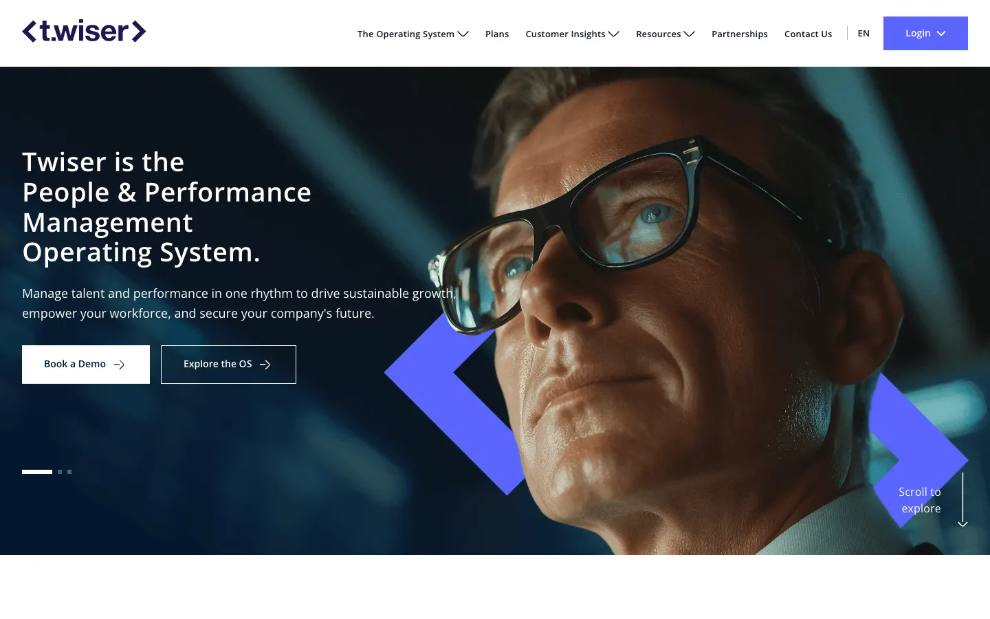 Screenshot of the Twiser homepage