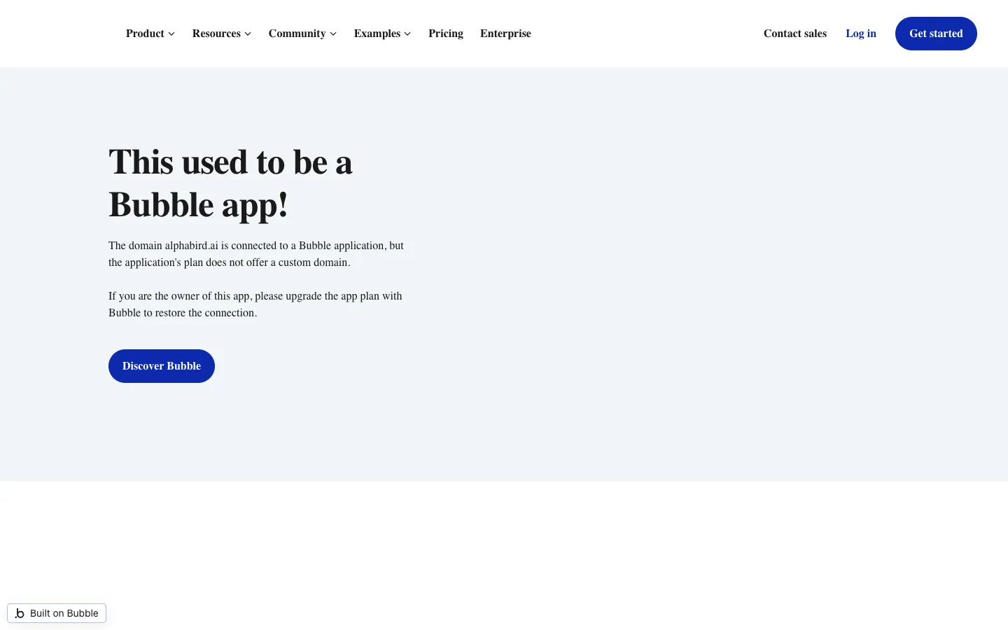 Screenshot of the Alphabird AI homepage