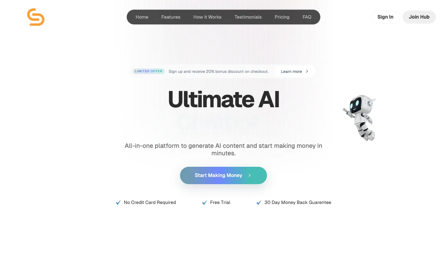 Screenshot of the Scribbyo homepage