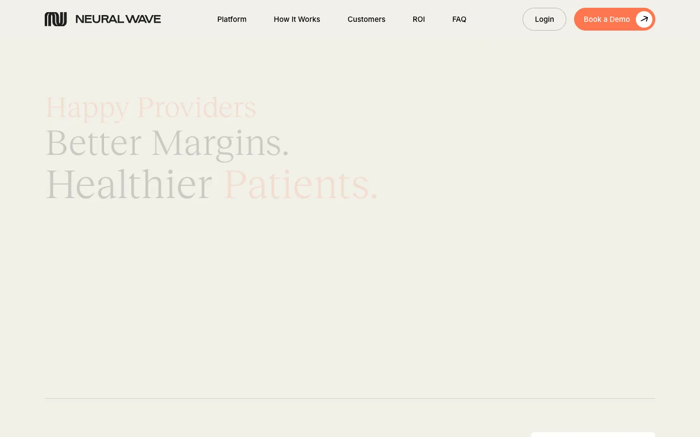 Screenshot of the Neural Wave homepage