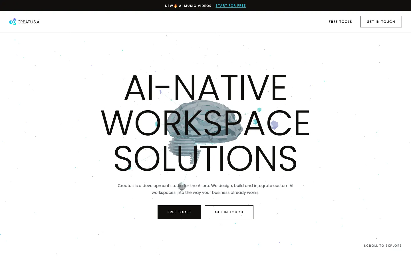 Screenshot of the CREATUS.AI homepage