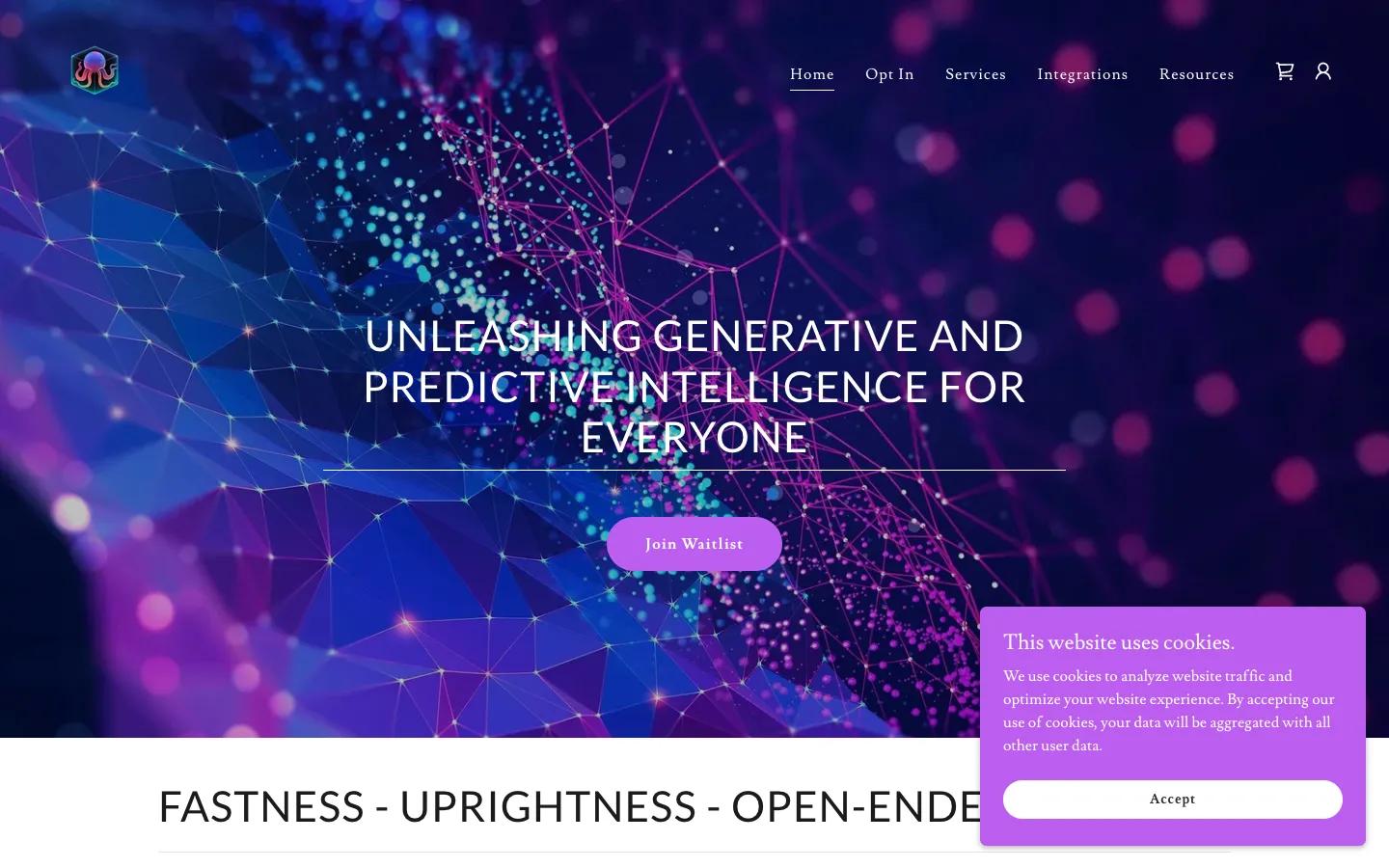 Screenshot of the Predict Expert AI homepage