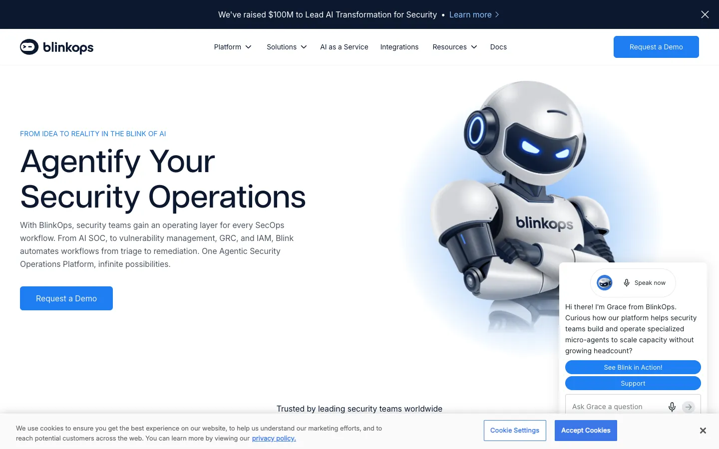 Screenshot of the Blink Copilot homepage