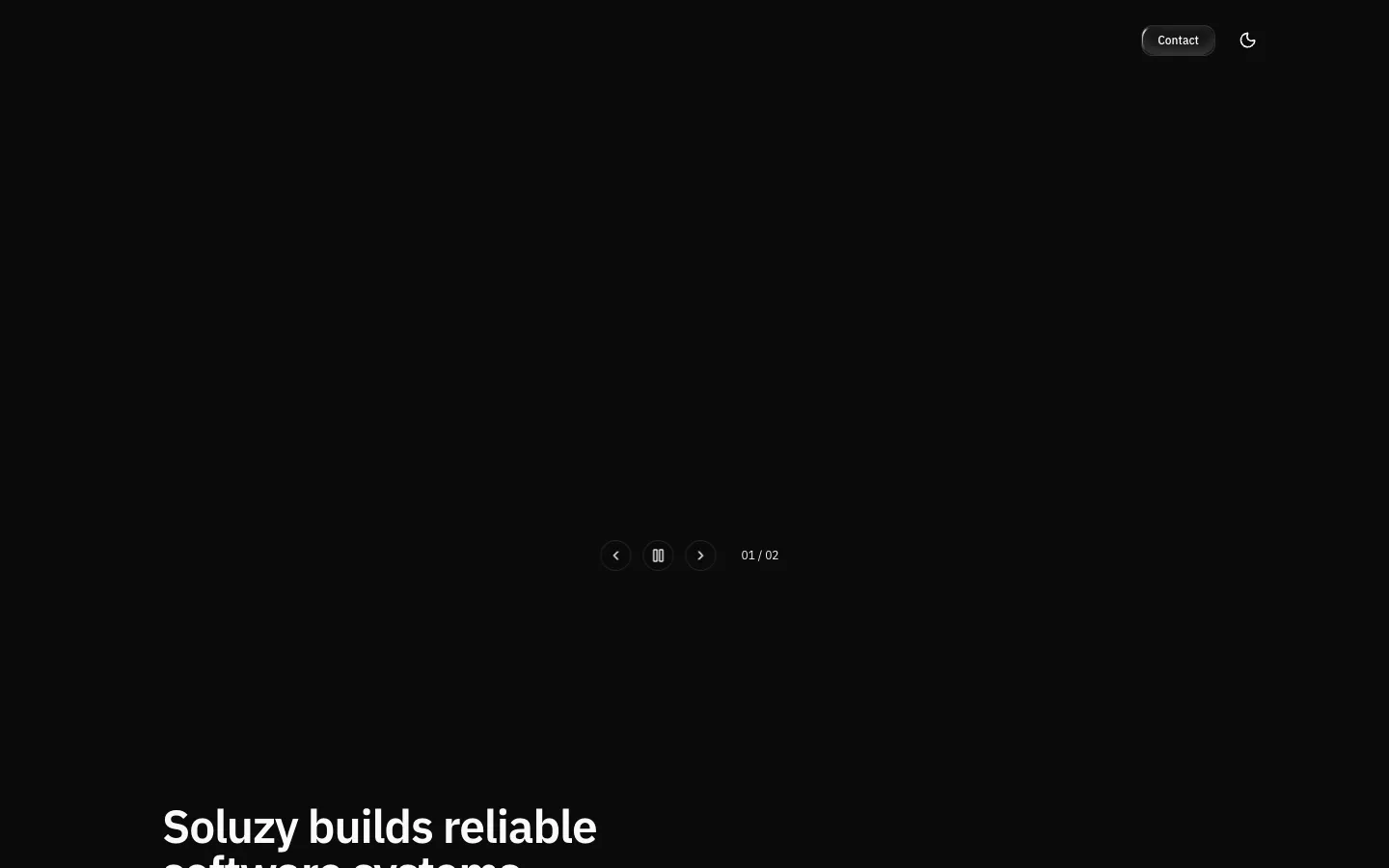 Screenshot of the SoluzyAI homepage