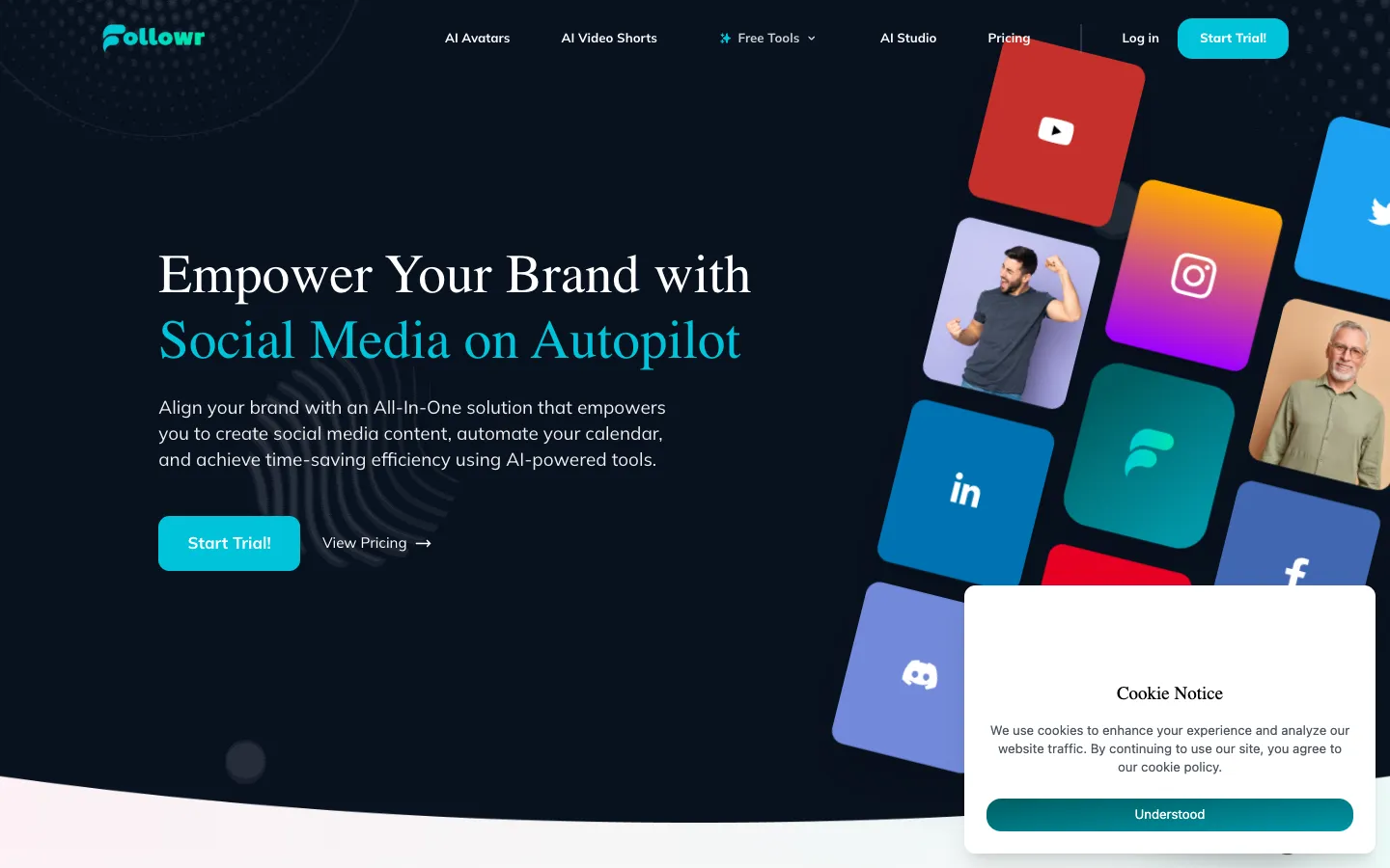 Screenshot of the Followr.ai homepage