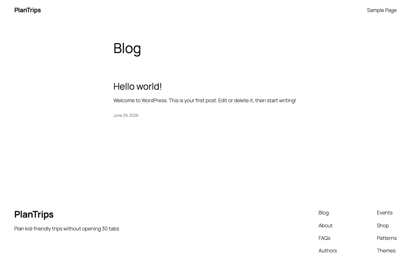Screenshot of the PlanTrips: AI-powered travel planner homepage