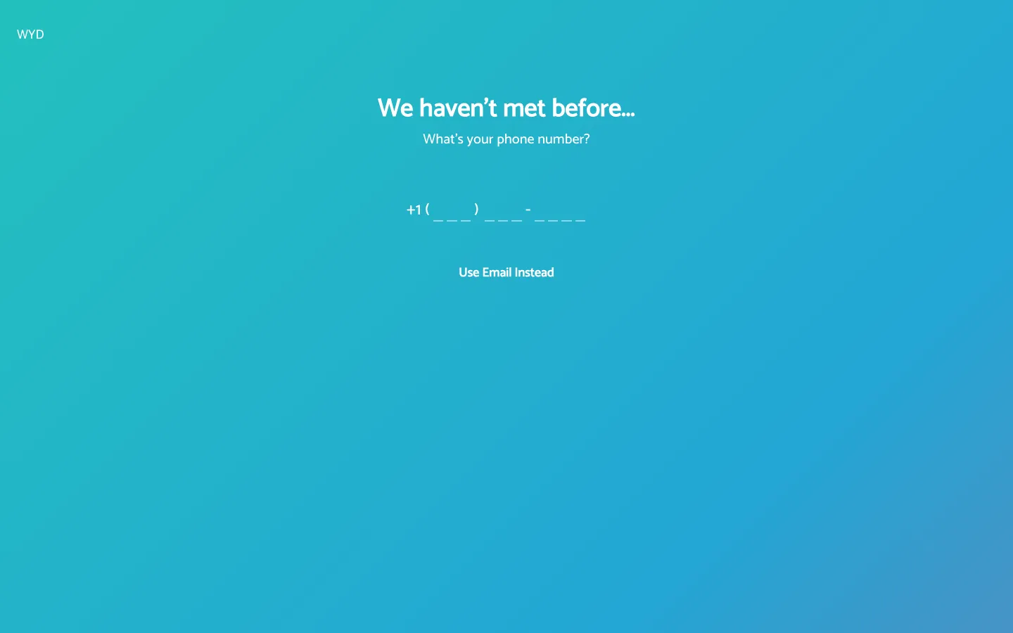 Screenshot of the wyd? homepage