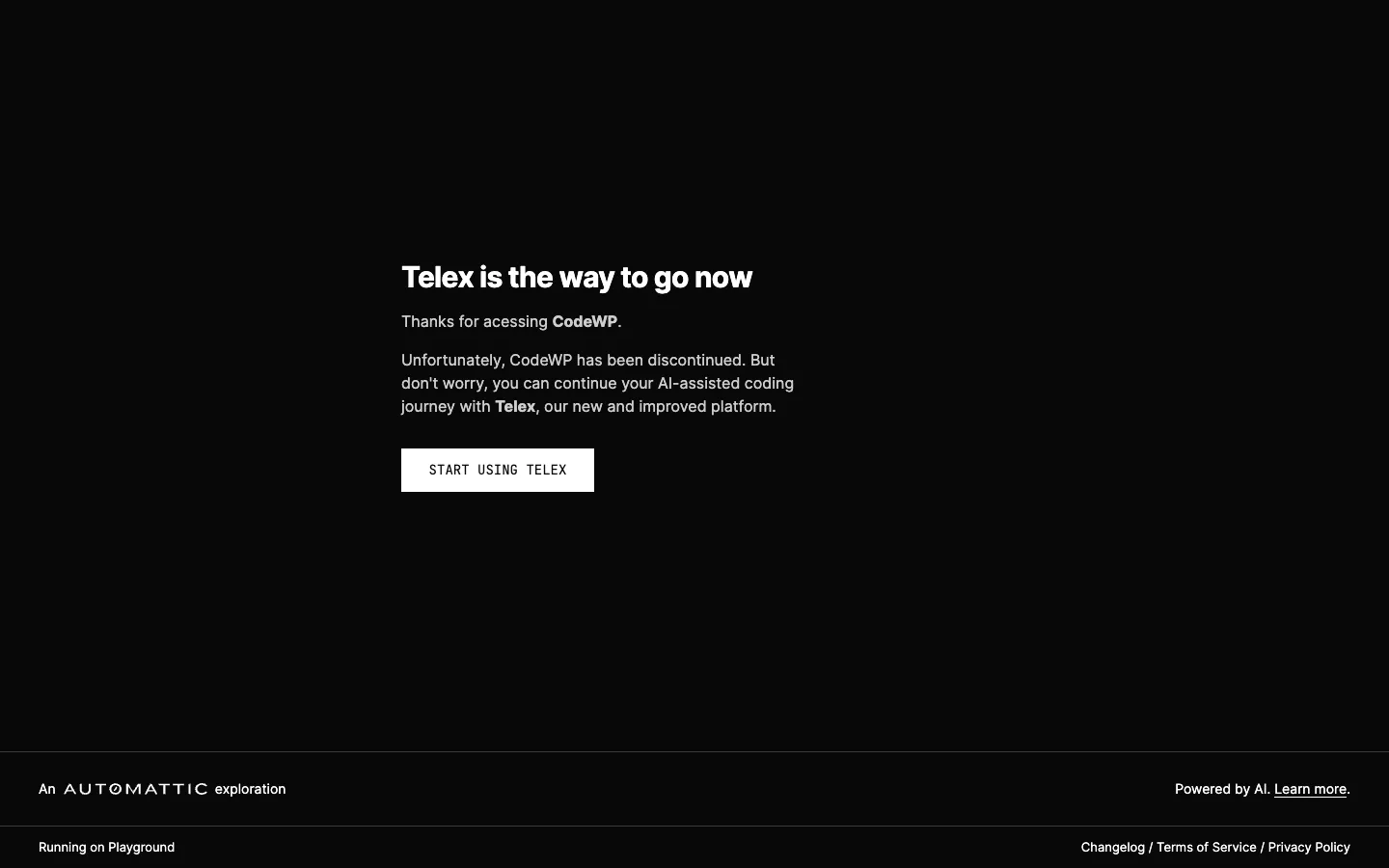 Screenshot of the CodeWP AI homepage