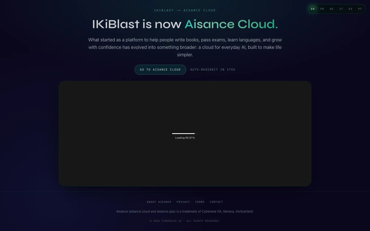 Screenshot of the IKiBlast homepage