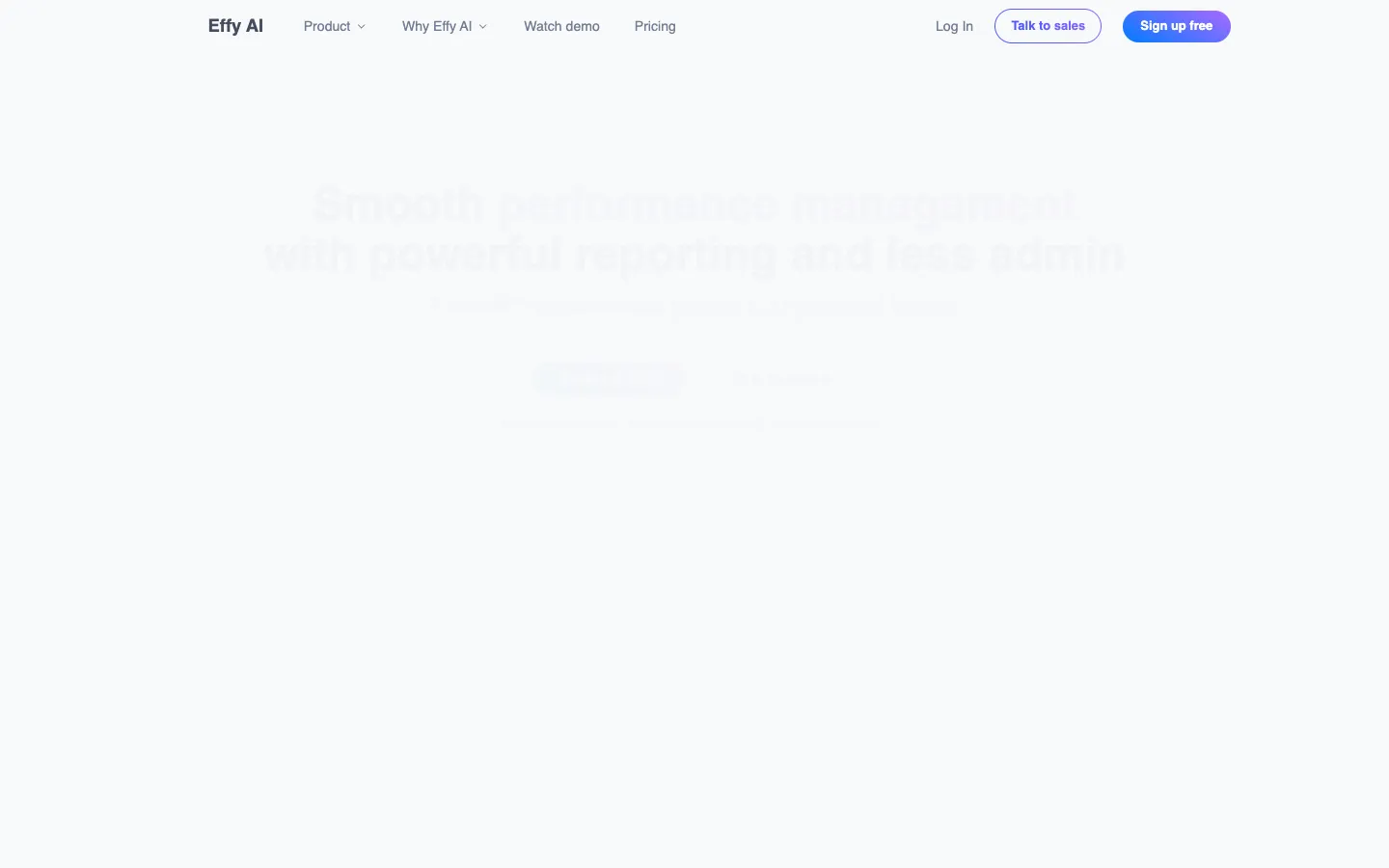 Screenshot of the Effy homepage
