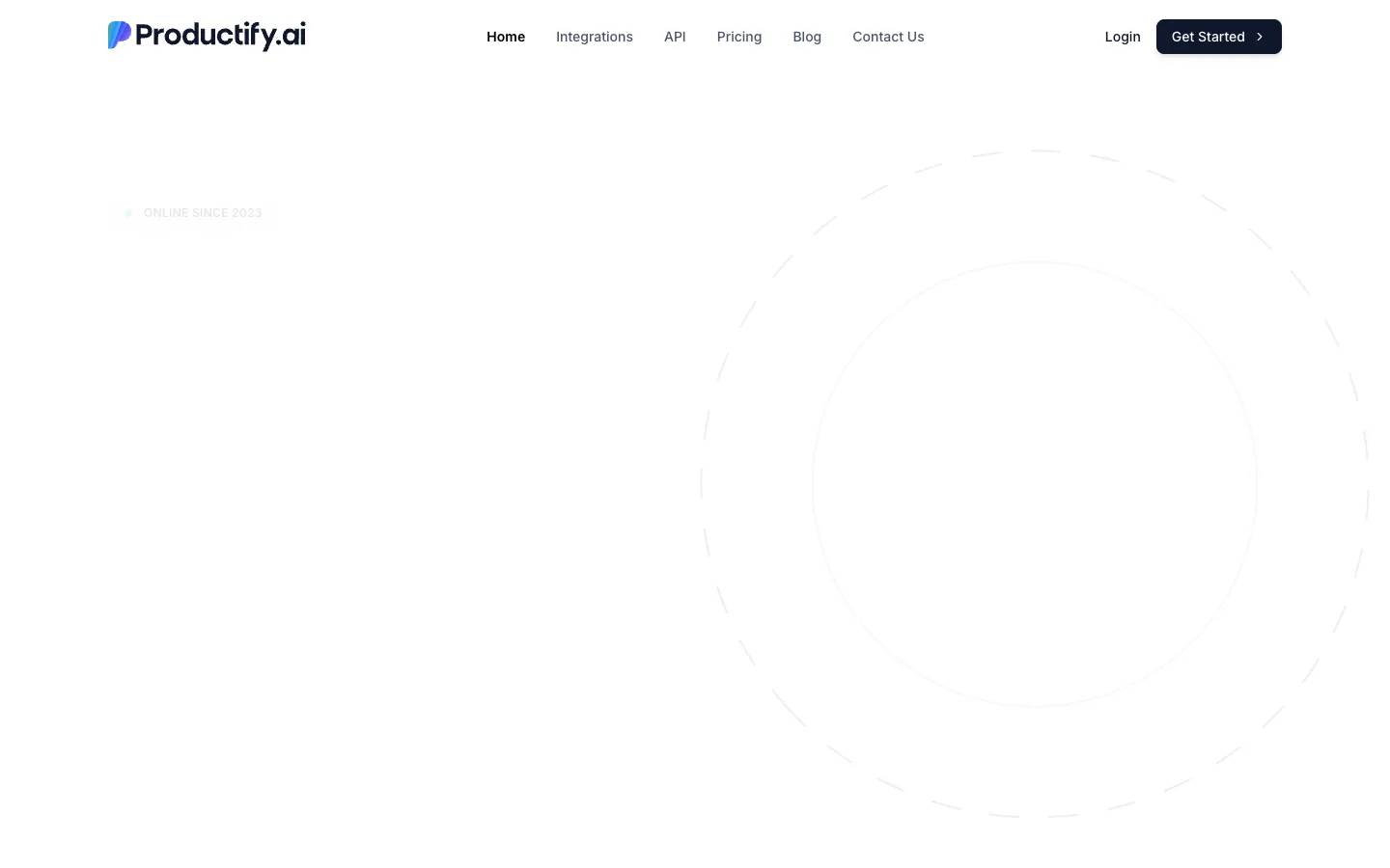 Screenshot of the Productify.ai homepage