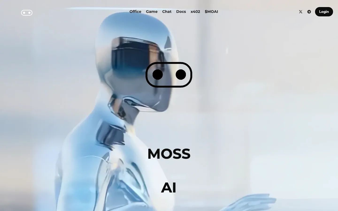 Screenshot of the Moss - AI Chat & Genie Chatbot homepage