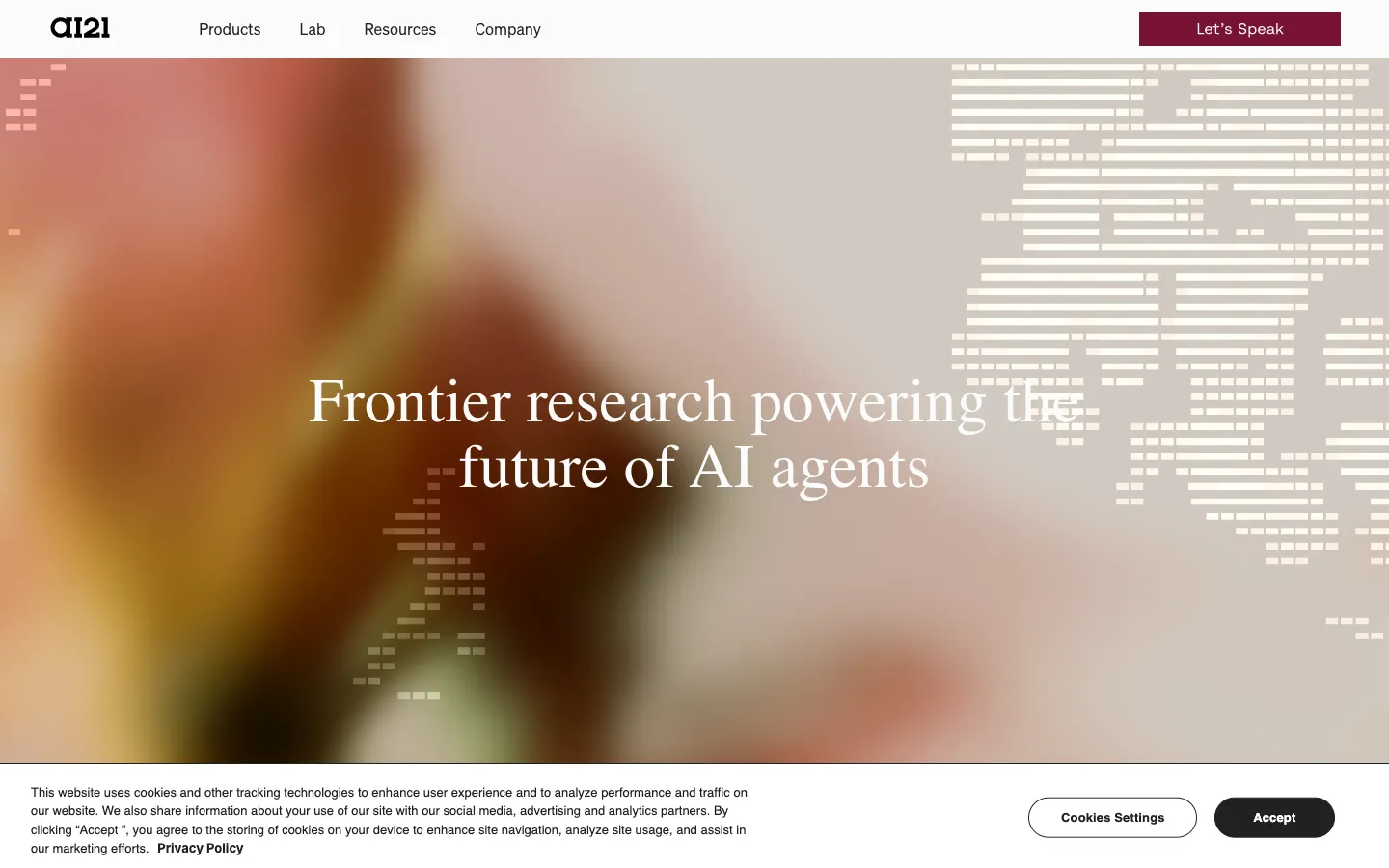 Screenshot of the Human or Not? homepage
