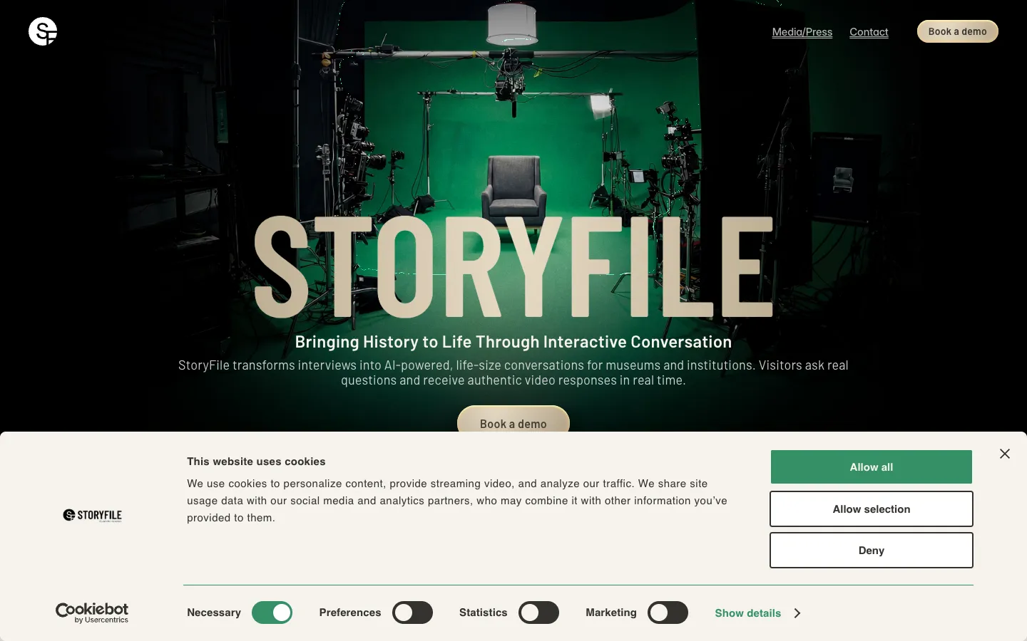 Screenshot of the Conversa - Videos That Talk back homepage
