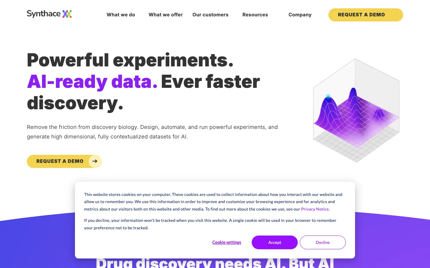 Screenshot of the SynthaceGPT homepage