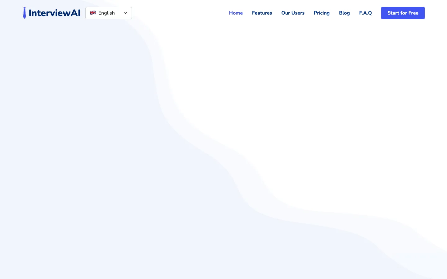 Screenshot of the InterviewAI homepage