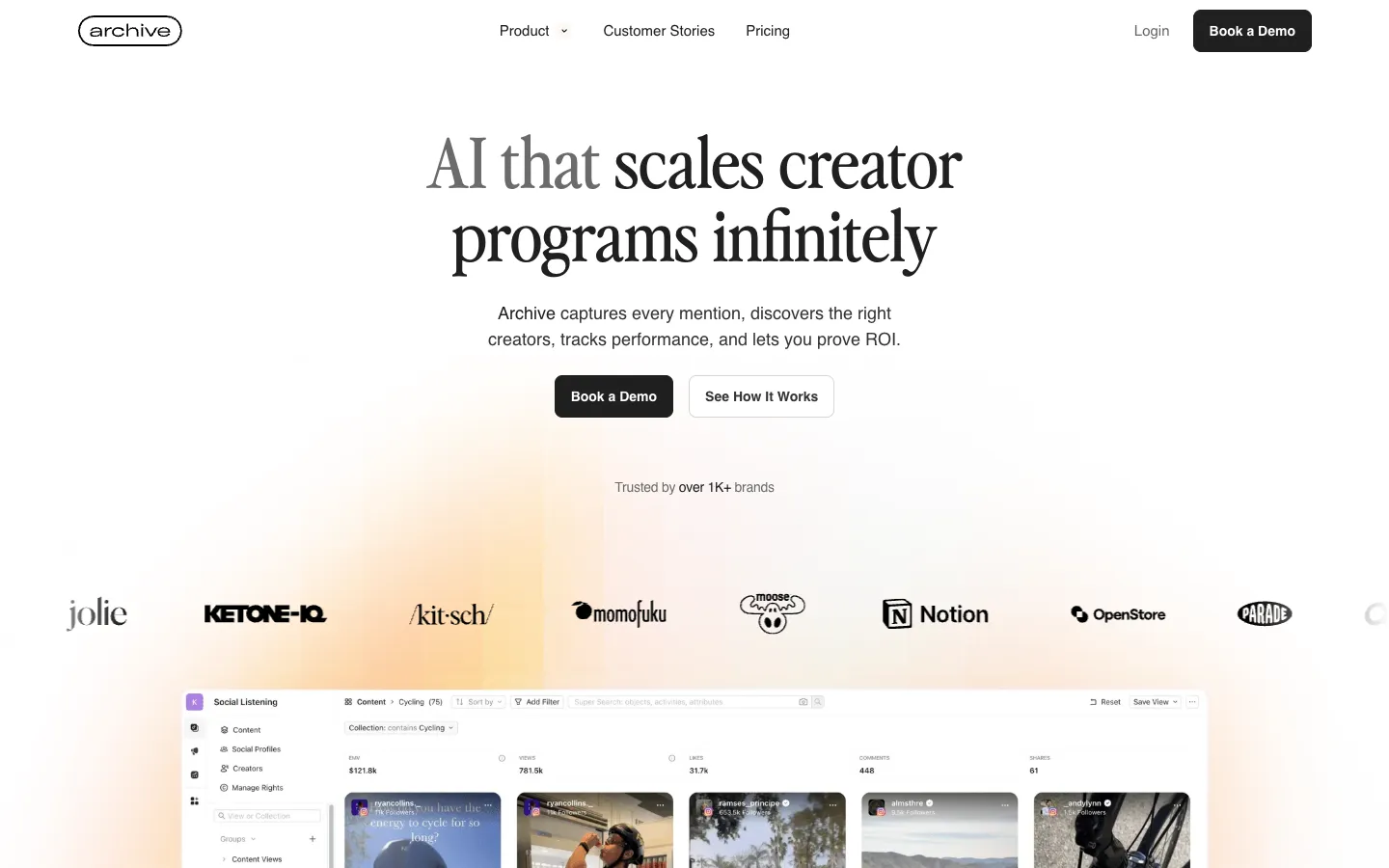 Screenshot of the archive.com homepage
