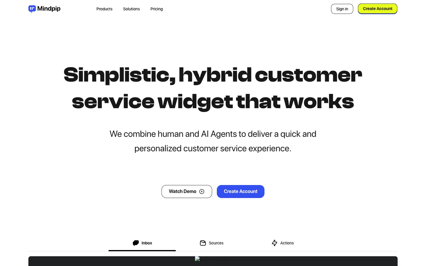 Screenshot of the Mindpip homepage