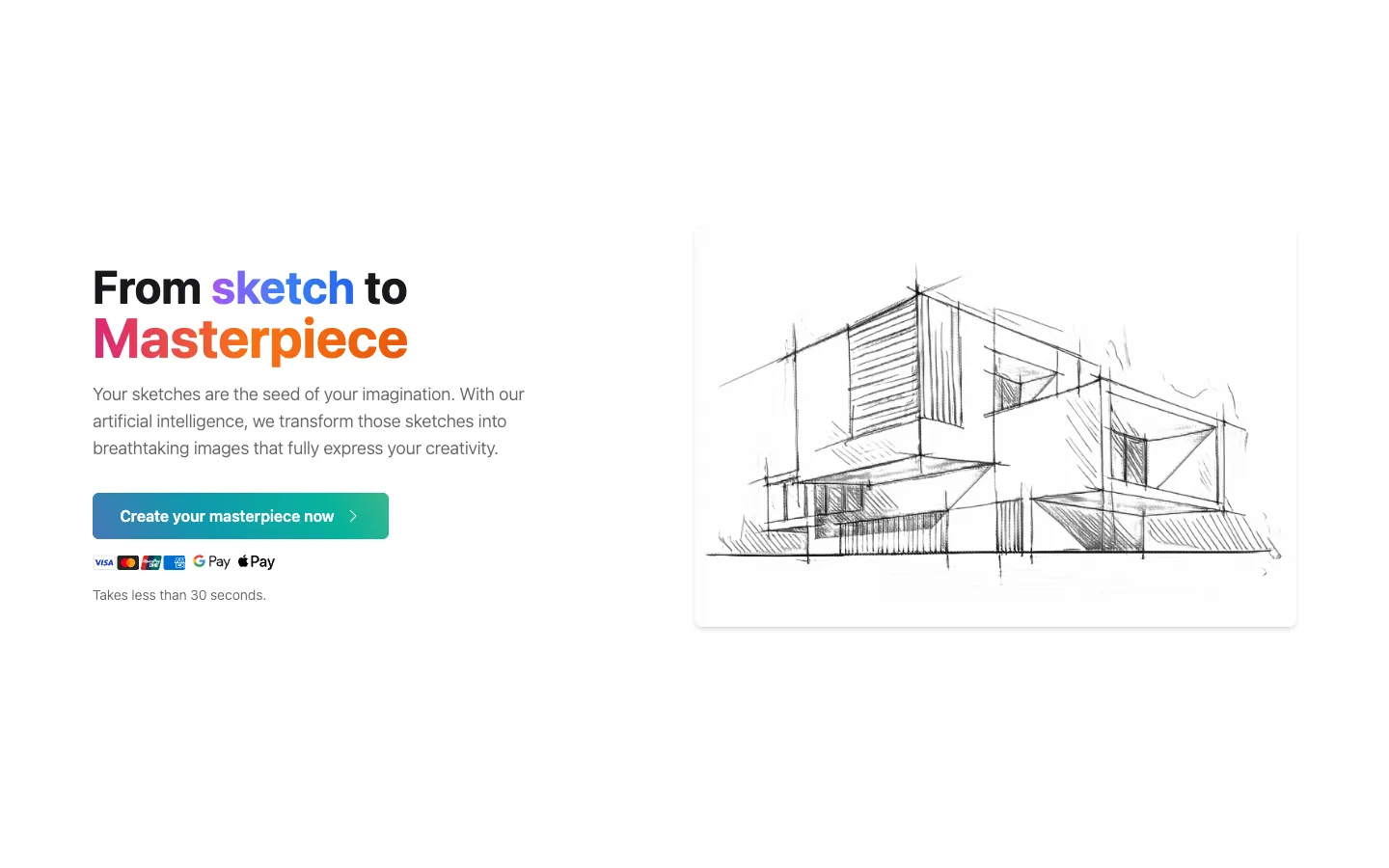 Screenshot of the SketchImage.AI homepage