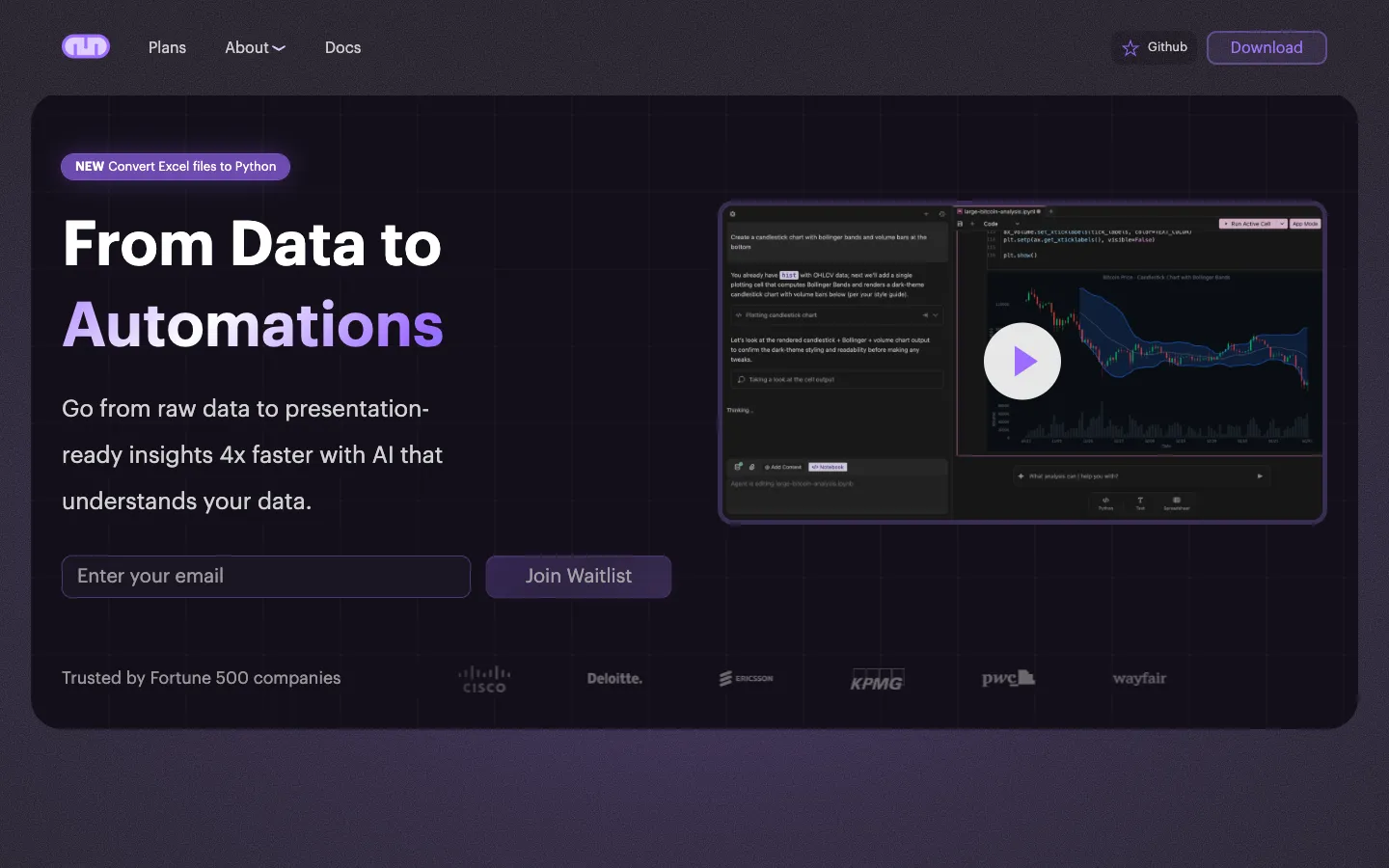 Screenshot of the Mito AI homepage